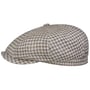 Hatteras Tweed Houndstooth Flat Cap by Stetson beige-blue