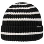 Twotone Stripes Beanie With Cuff by Chillouts black-white
