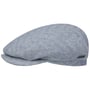 Herringbone Cotton Mix Flat Cap by Stetson blue