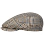 Glencheck Driver Flat Cap by Lierys brown-blue