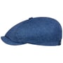 Hatteras Pandico Linen Flat Cap by Stetson blue-white