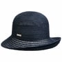 Lisetta Hemp Hat with Upward Brim by Seeberger navy