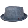 Herringbone Pork Pie Cotton Hat by Alfonso D’Este navy