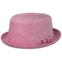 Herringbone Pork Pie Cotton Hat by Alfonso D’Este pink