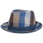 Colour Checks Player Linen Hat by Lierys blue
