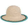Tricolour Edge Straw Hat by Lipodo nature-blue