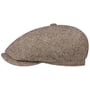 6 Panel Undyed Wool Flat Cap by Stetson beige-brown
