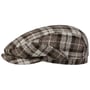 Undyed Harris Tweed Driver Flat Cap by Stetson dark brown