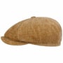 Hatteras Corduroy Jersey Flat Cap by Stetson camel