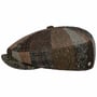 Mindell 8 Panel Patchwork Flat Cap by Lierys brown