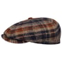 Hatteras Shetland Plaid Flat Cap by Stetson navy