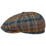 Hatteras Shetland Plaid Flat Cap by Stetson blue-yellow