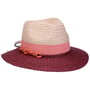 Tricolour Traveller Straw Hat bordeaux