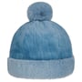 Fake Fur Pompom Hat by Seeberger blue