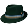 Four Colour Band Trilby Wool Hat by Mayser dark green