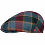 Sidney Big Colour Check Flat Cap by Mayser blue