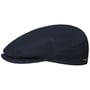 Kent Structure Linen Flat Cap by Stetson navy