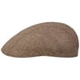 Herringbone UV Silk Driver Flat Cap by Stetson brown