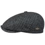 Harris Tweed Wool Flat Cap by JJ Hats navy