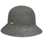 Crochet Cloche Straw Hat by Seeberger green