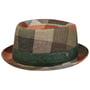 Big Check Pork Pie Linen Hat by Lierys dark green