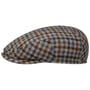 Mini Check Wool Driver Flat Cap by Lierys brown-blue