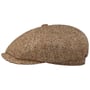 8 Panel Avondale Wool Flat Cap by JJ Hats beige-brown
