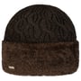 Faux Fur Cuff Knit Hat by Seeberger dark brown