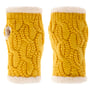 Cable Knit Wrist Warmers by Seeberger yellow