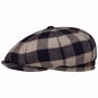 Kyoto Twotone Check Flat Cap by Alfonso D’Este plum