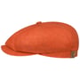 Hatteras Linen Newsboy Cap by Stetson orange-red