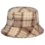 Multi Plaid Faux Fur Bucket Hat by Kangol beige