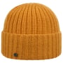 Uni Rib Knit Beanie Hat with Cuff by Loevenich yellow