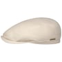 Halverton Cotton Driver Flat Cap by Stetson cream white