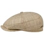 Hatteras Linen Mix Stripe Flat Cap by Stetson beige