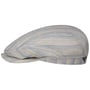 Tesrick Stripe Driver Linen Flat Cap by Stetson beige-blue