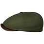 Hatteras Waxed Cotton Linen Flat Cap by Stetson olive