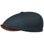Hatteras Waxed Cotton Linen Flat Cap by Stetson navy