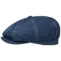 Hatteras Denim Leather Flat Cap by Stetson navy