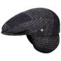 John Hanley Lambswool Flat Cap by Lierys navy