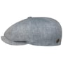 Verisco 8 Panel Linen Flat Cap by Balmoral light blue