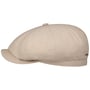 Hatteras 8 Panel Linen Flat Cap by Stetson beige