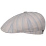 Tesrick Stripe Linen Flat Cap by Stetson beige-blue