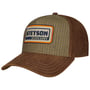 Retro Stripes Leather Cap by Stetson brown