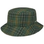Levington Check Bucket Linen Hat by Balmoral dark green