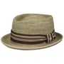 Crochet Pork Pie Raffia Hat by Lierys olive