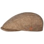 Sidney Herringbone Linen Flat Cap by Mayser light brown