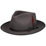 Dervick Fur Felt Fedora Hat by Stetson dark grey