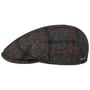 Kent Harris Tweed Check Flat Cap by Stetson anthracite