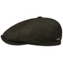 6 Panel Fine Melange Wool Flat Cap by Stetson darkolive